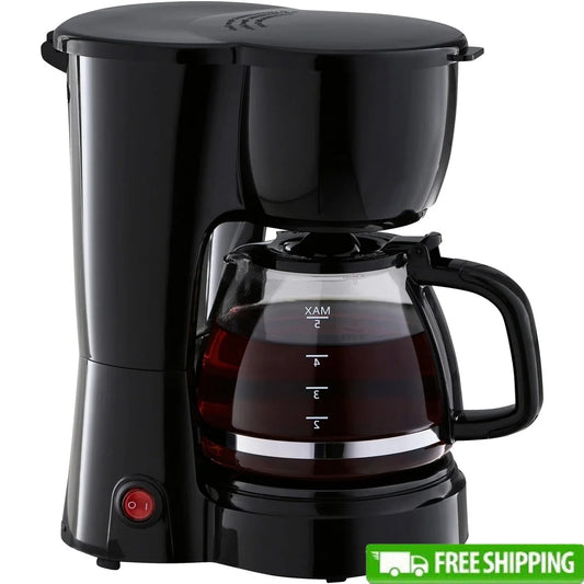 XMSJ 5-Cup Drip Coffee Maker With Automatic Shut-Off And Removable Filter Basket