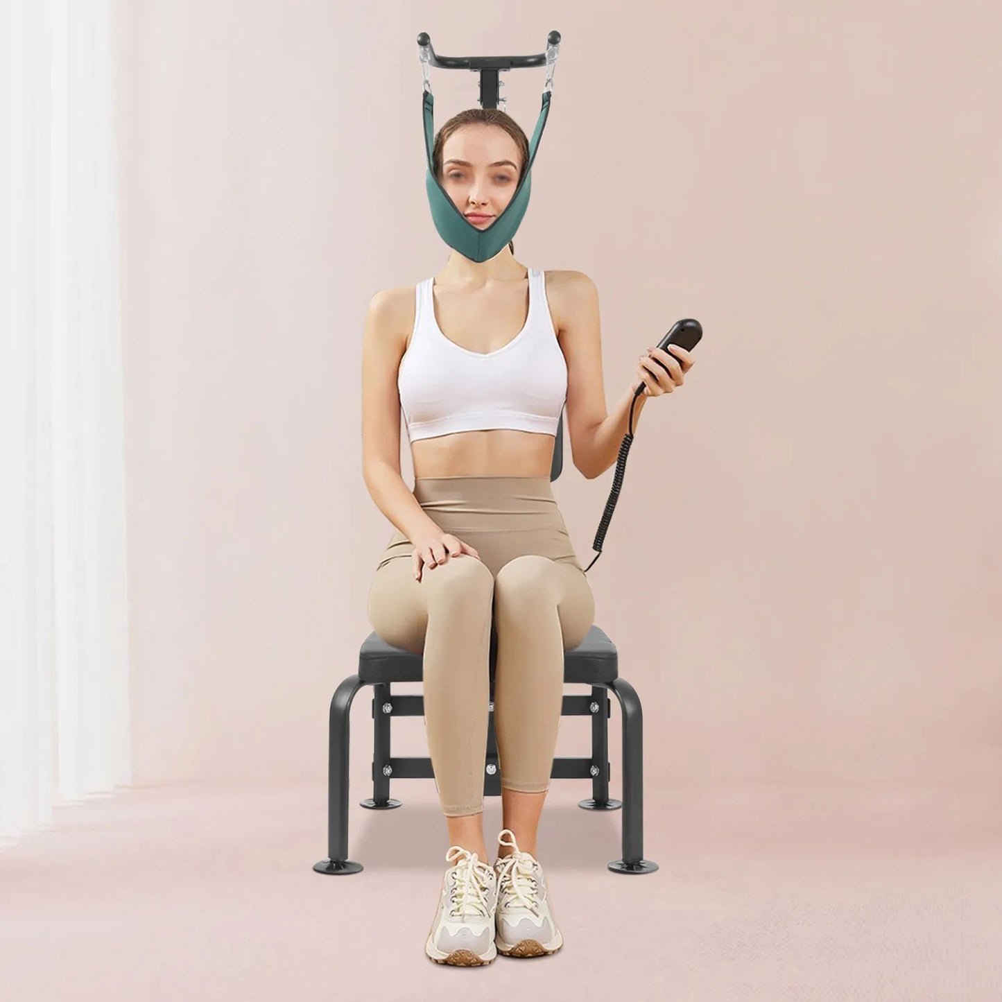 Experience precise cervical relief at home with the Color 6000N traction device.