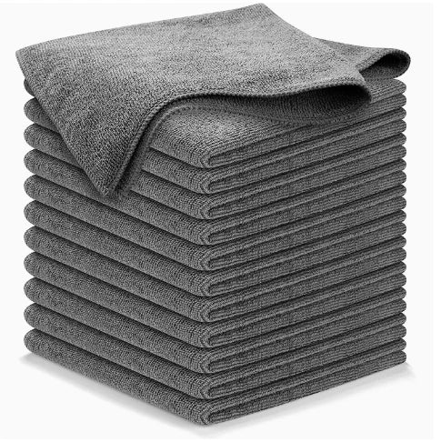 12 Piece 40 X 40 CM Ultra Fine Fiber Gray Car Cleaning Towels For Washing And Detailing
