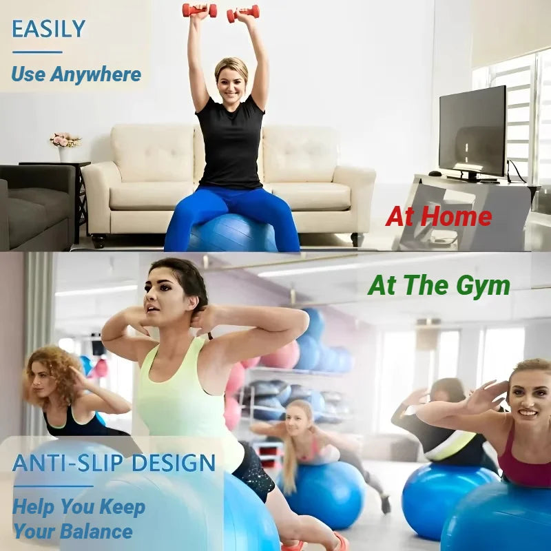 From High-concerned, this explosion proof yoga ball powers your home workouts with safer, thicker PVC for lasting, low risk training, endurance, and versatile use.