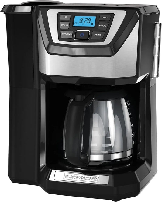 From XMSJ, you get a 12 Cup Mill and Brew that grinds fresh beans and brews a flavorful cup with effortless control.