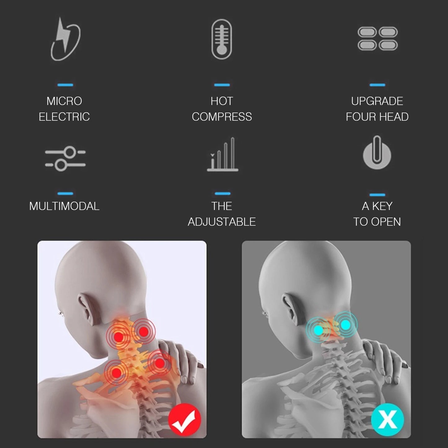 Experience lasting neck relief with the Electronic Neck Massager, designed to ease tension and restore comfort during long days at your desk and beyond.