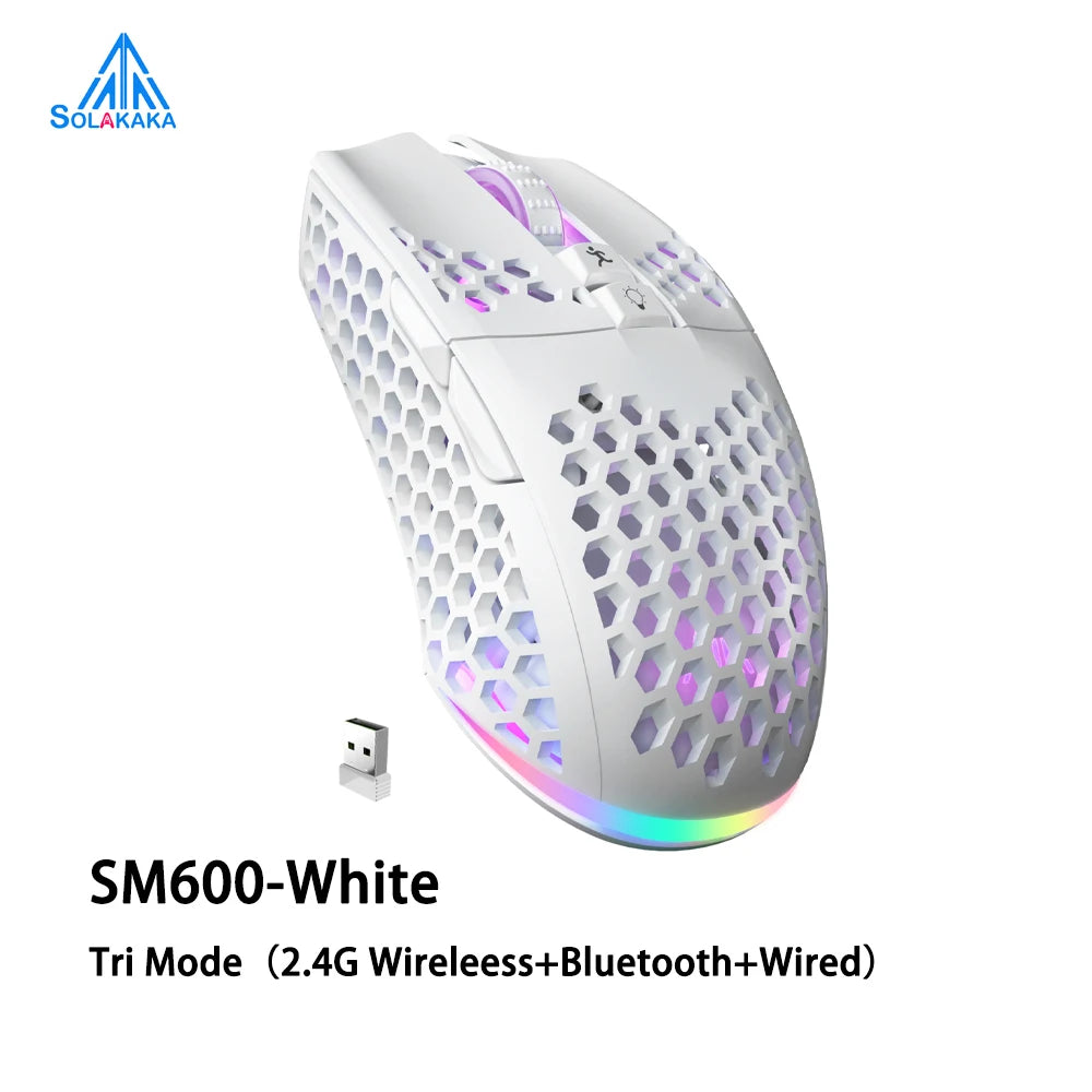 Aula SM600 Wireless Gaming Mouse 3 Mode Connection Ergonomic Rechargeable USB Bluetooth Macro Software