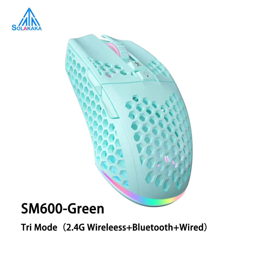 Aula SM600 Wireless Gaming Mouse 3 Mode Connection Ergonomic Rechargeable USB Bluetooth Macro Software
