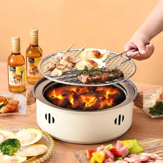 Transform outdoor cooking with this Korean BBQ charcoal stove, blending rugged stainless steel durability with authentic smoky flavor for camping, picnics, and backyard cookouts, plus easy maintenance.