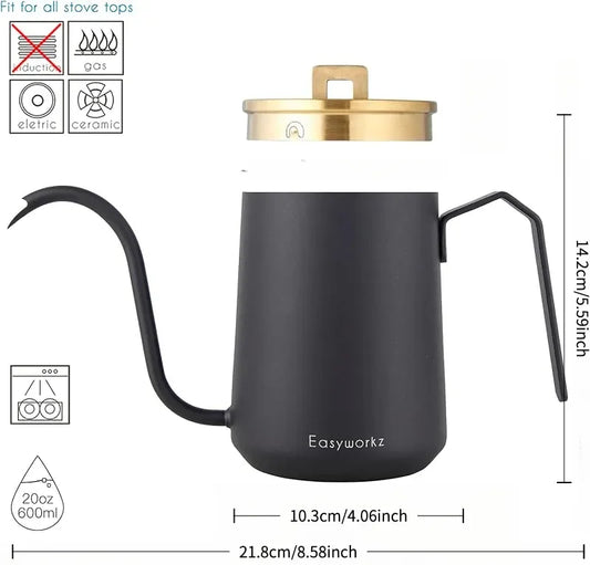 Master café-style pour-over brewing at home with the Easyworkz gooseneck kettle.