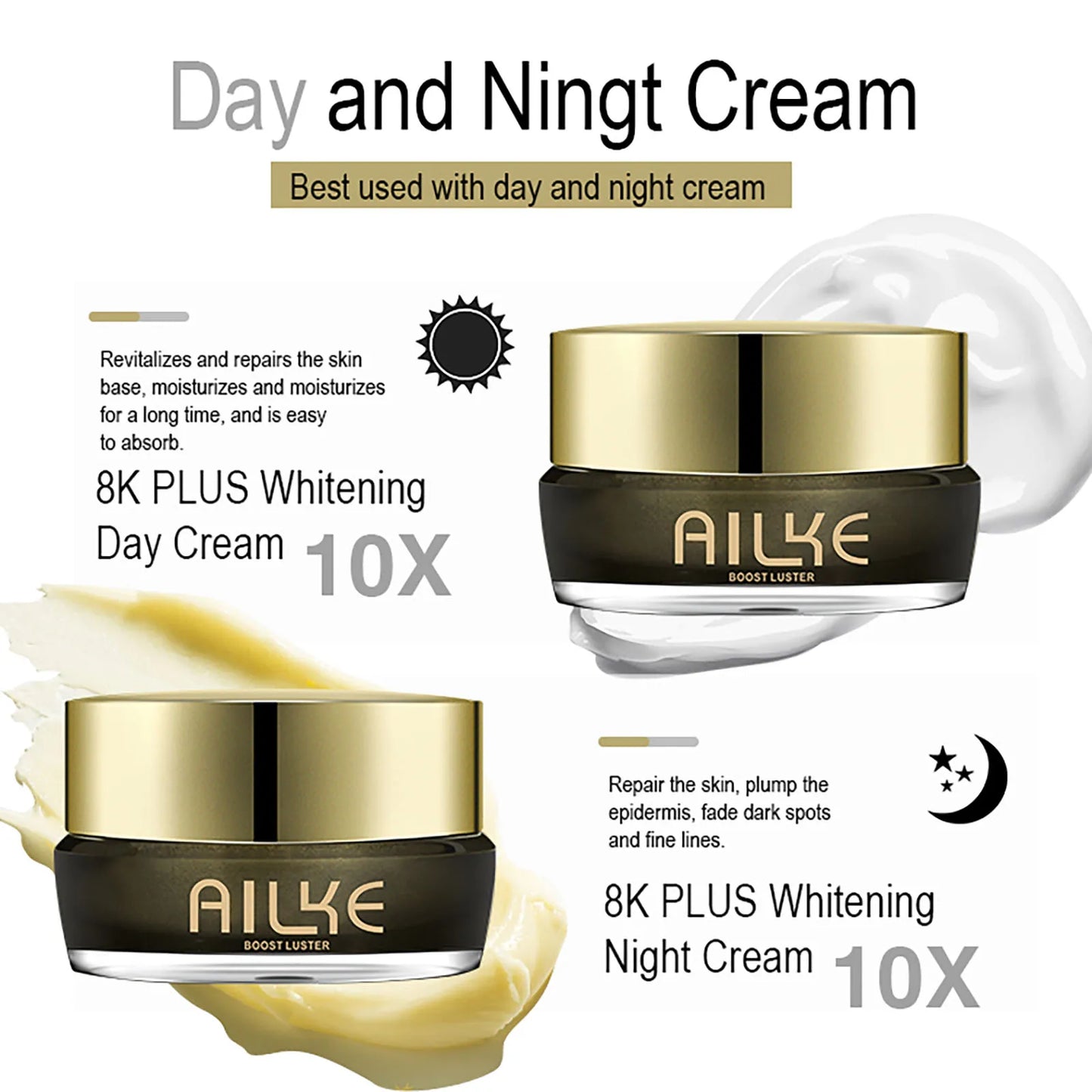 AILKE Whitening Face Cream With Collagen And Glutathione For All Skin Types