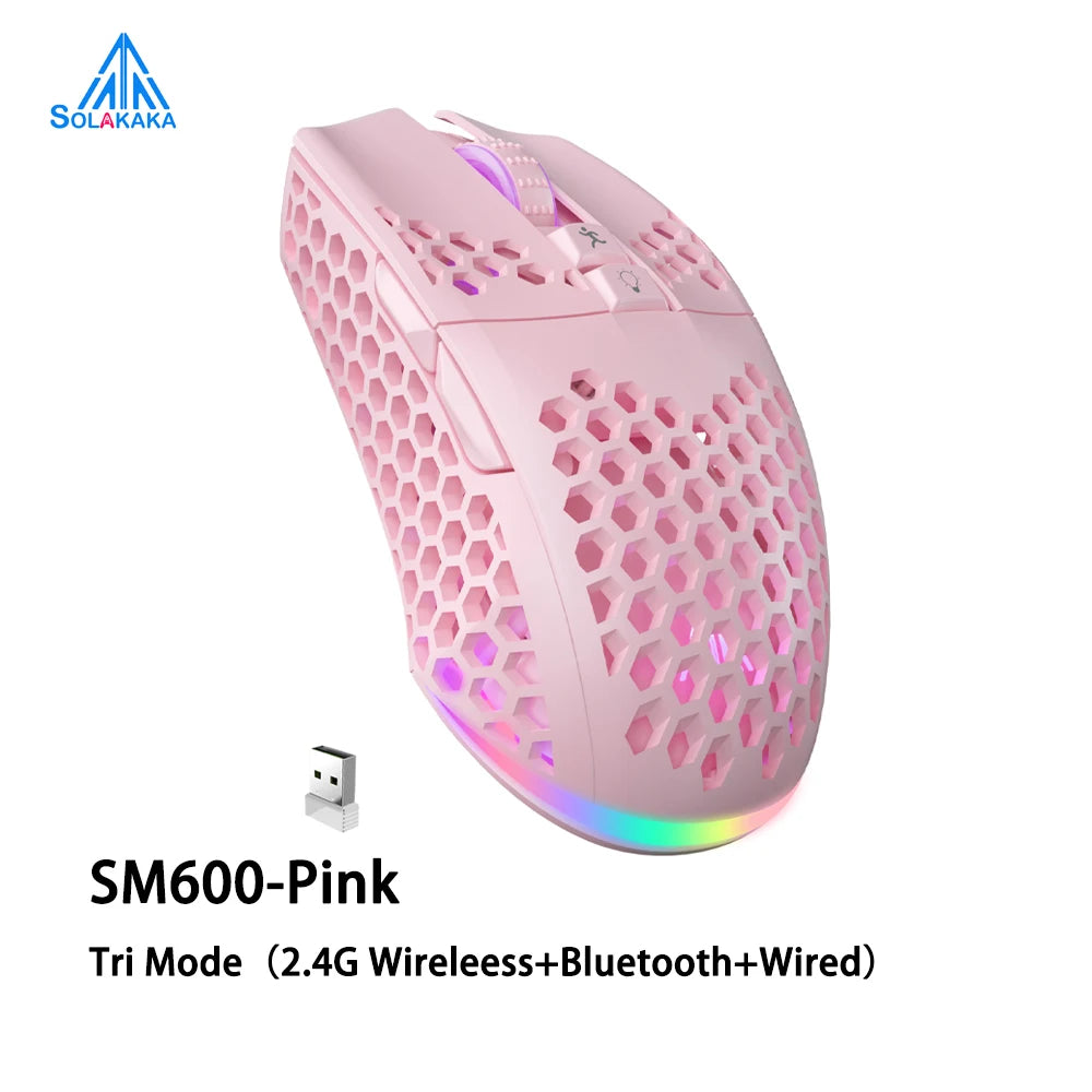 Aula SM600 Wireless Gaming Mouse 3 Mode Connection Ergonomic Rechargeable USB Bluetooth Macro Software